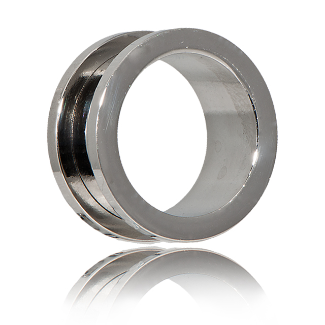 Ezüst színű orvosi fém perselyes fültágító 22- 30 mm - Piercing